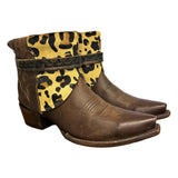10 Brown & Leopard Hair-on Hide Canty Boots®