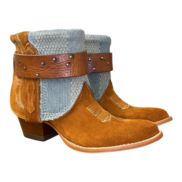 7 Brown Rough Out & Designer Denim Canty Boots®