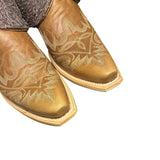 9 Embroidered Brown & Textured Leather Canty Boots®