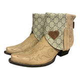 8.5 Embroidered Tan & Designer Canty Boots® with Heart Inlay