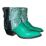 5 Bright Green & Bandana Print Canty Boots®