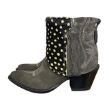 7.5 Charcoal Rough Out & Spotted Hair-on Hide Canty Boots®