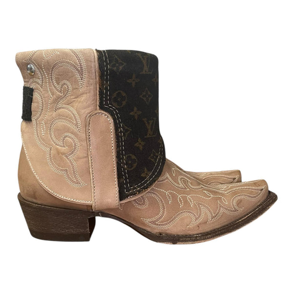 9 Embroidered Tan & Designer Denim Canty Boots®