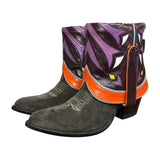 10 Charcoal Rough Out & Colorful Inlay Canty Boots®