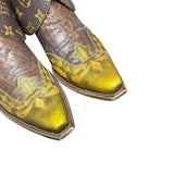9.5 Tricolor Tooled & Designer Canty Boots® with Spiny Oyster Concho
