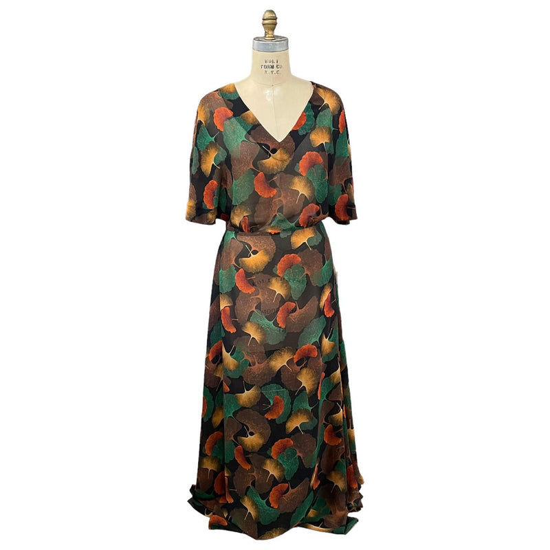 Brown Leaves Baya Dress