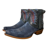 9 Embroidered Navy Blue Rough Out Canty Boots®
