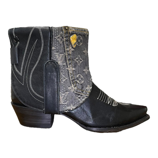 9 Black & Designer Denim Canty Boots® with Bumblebee Jasper Conchos