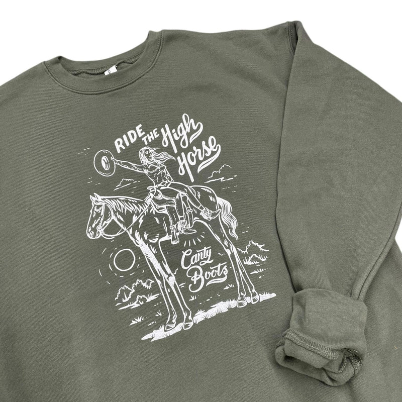 Military Green High Horse Sweatshirt