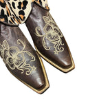 9 Embroidered Floral & Leopard Hair-on Hide Canty Boots®