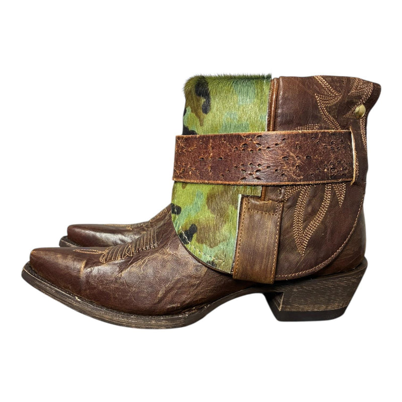 8.5 Brown & Camo Hair-on Hide Canty Boots®