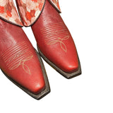 7 Red & Floral Leather Canty Boots®