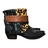 8 Black & Leopard Hair-on Hide Canty Boots®