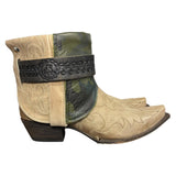 9.5 Embroidered Tan & Camo Leather Canty Boots®
