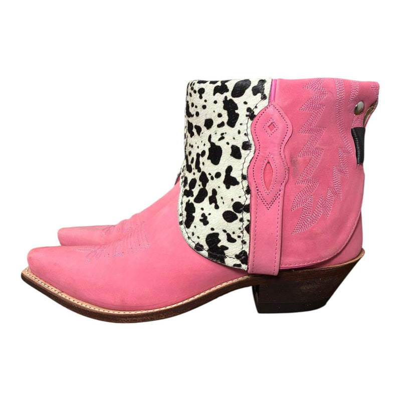 9.5 Pink & Spotted Hair-on Hide Canty Boots®