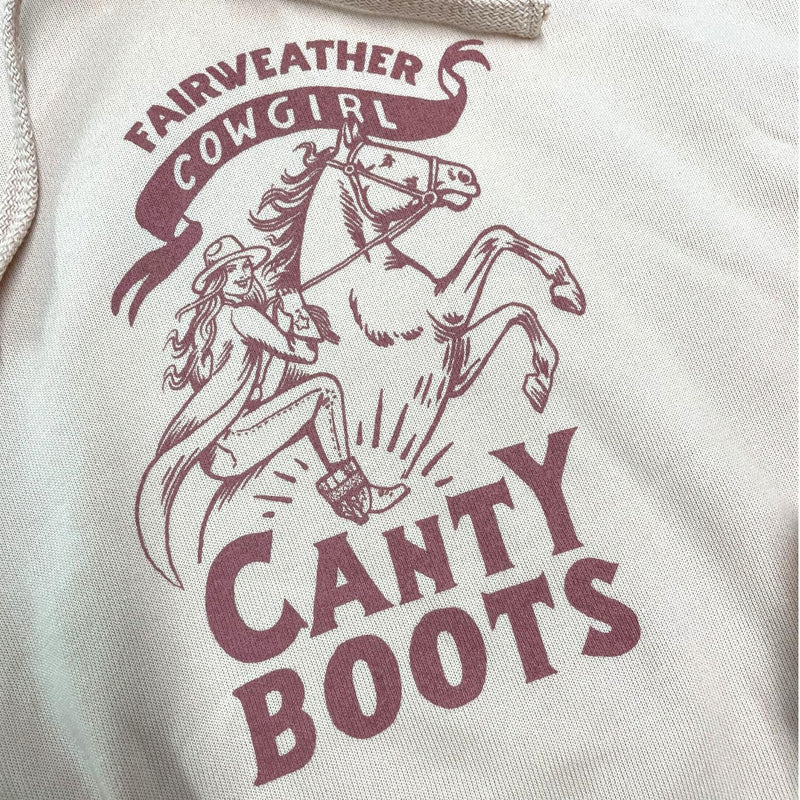 Peach Fairweather Cowgirl Crop Hoodie