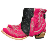 8 Embroidered Hot Pink & Designer Canty Boots® with Silver Locket Concho
