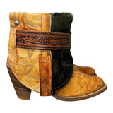 6.5 Marbled Tan Stacked Heel & Camo Hair-on Hide Canty Boots®