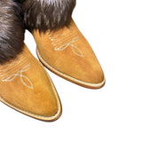 7.5 Cognac Rough Out & Beaver Fur Canty Boots®