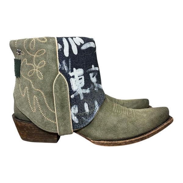 11 Green Rough Out & Designer Denim Canty Boots®