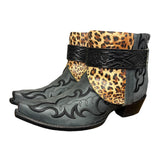 10 Embroidered Black & Leopard Canty Boots®