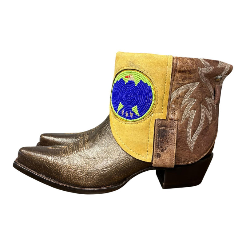 10 Two Toned Shimmer & Inlaid Beaded Eagle Canty Boots®