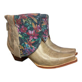 9.5 Gray Brown & Floral Leather Canty Boots®