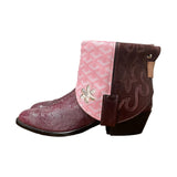 10 Pink Exotic & Designer Canty Boots® with Flower Inlay