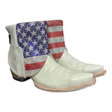 9 White & American Flag Crystals Canty Boots®