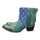 10 Embroidered Turquoise & Designer Denim Canty Boots®