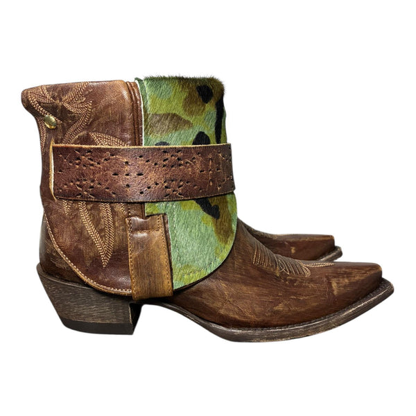 8.5 Brown & Camo Hair-on Hide Canty Boots®
