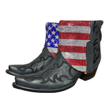 9 Embroidered Black & American Flag Crystals Canty Boots®