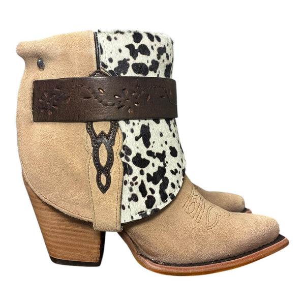7 Tan Rough Out & Spotted Hair-on Hide Canty Boots®