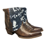 7.5 Dark Brown & Designer Denim Canty Boots®