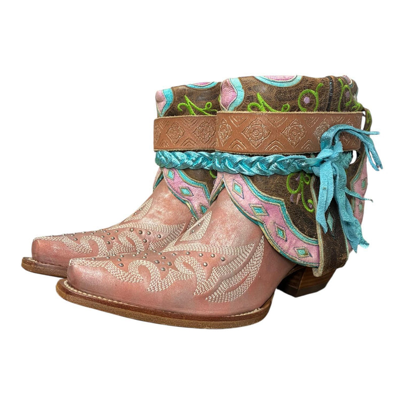 7 Pink & Multicolor Inlay Canty Boots®