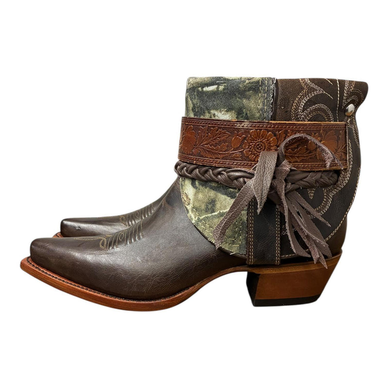 9 Embroidered Brown & Camo Denim Canty Boots®