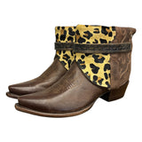 10 Brown & Leopard Hair-on Hide Canty Boots®