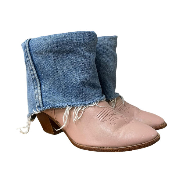 6.5 Pink & Denim Stacked Heel Canty Boots®