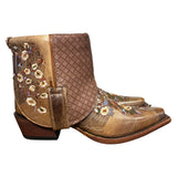 7.5 Embroidered Floral & Quilted Leather Canty Boots®