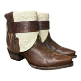 9 Brown & Lace Printed Leather Canty Boots®