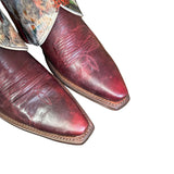 7.5 Red & Butterfly Printed Hair-on Hide Canty Boots®