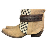 10 Embroidered Tan & Checkered Hair-on Hide Canty Boots®