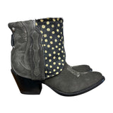 7.5 Charcoal Rough Out & Spotted Hair-on Hide Canty Boots®
