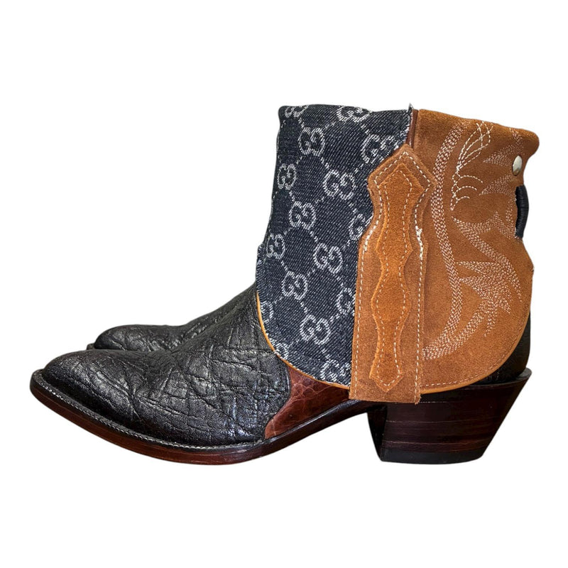 8 Two Toned Exotic & Designer Denim Canty Boots®