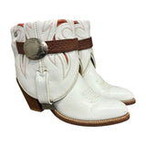 7 Vintage White & Inlay Stacked Heel Canty Boots®