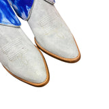 7 Baby Blue Rough Out & Tie Dye Leather Leather Canty Boots® with Heart Inlay