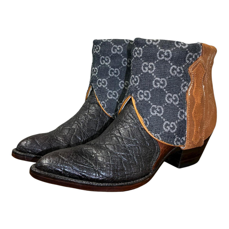 8 Two Toned Exotic & Designer Denim Canty Boots®