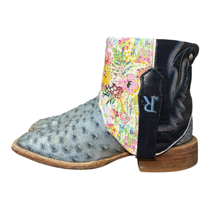 7.5 Exotic Blue & Floral Leather Canty Boots®