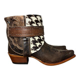 8.5 Brown & Houndstooth Hair-on Hide Canty Boots®