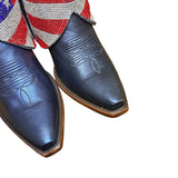 8 Metallic Navy Blue & American Flag Crystals Canty Boots®